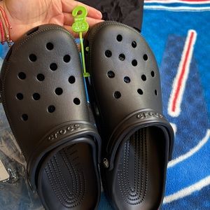 BRAND NEW BLACK CROCS. men size: 13.